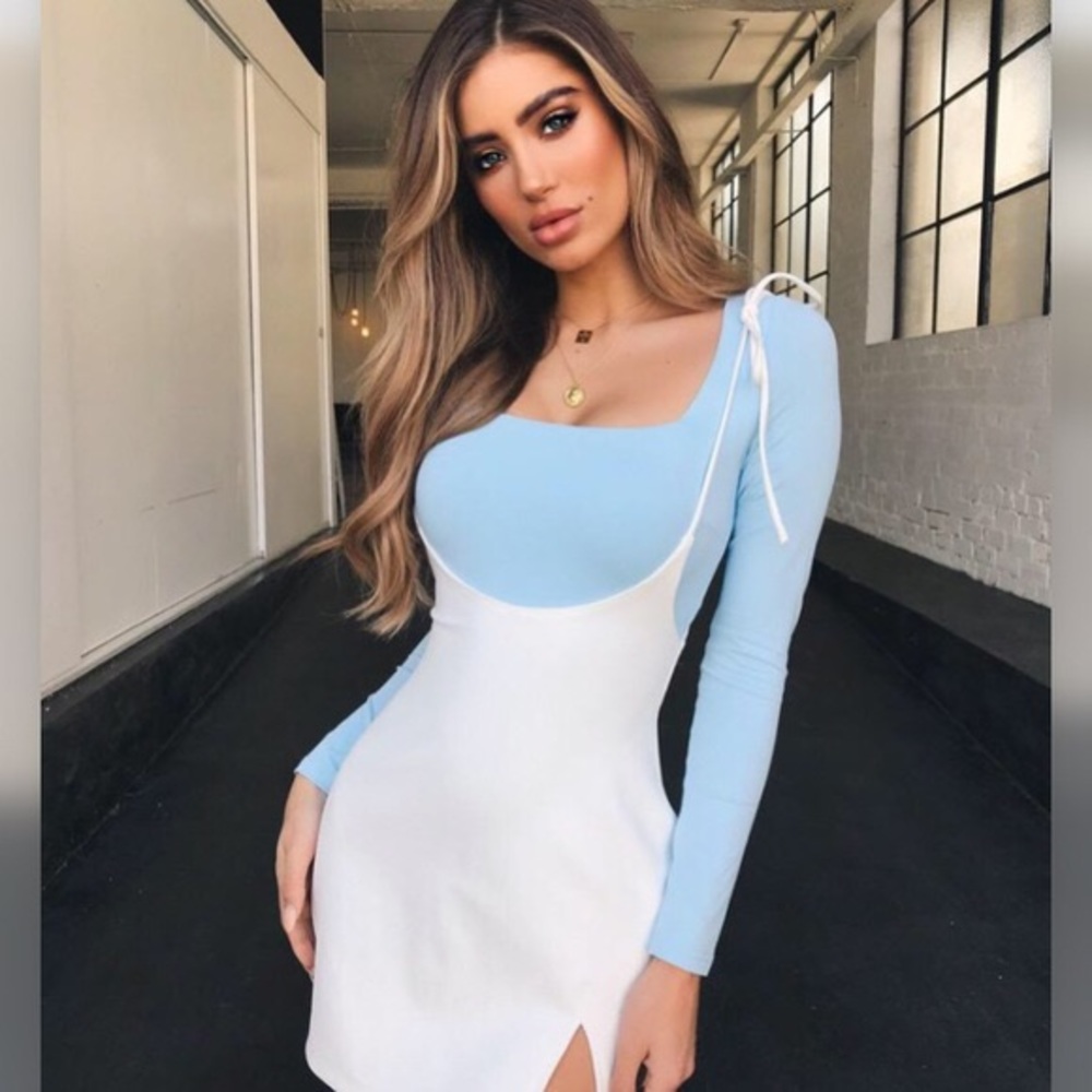 tiger mist clara white pini dress